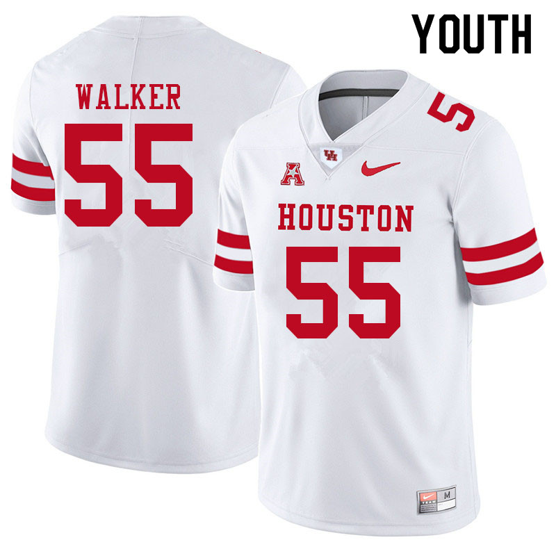 Youth #55 Carson Walker Houston Cougars College Football Jerseys Sale-White - Click Image to Close